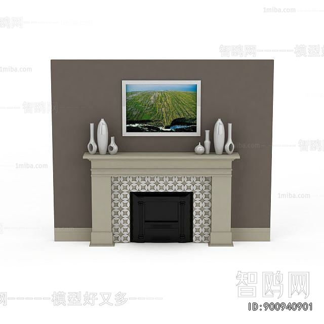 Simple European Style Fireplace