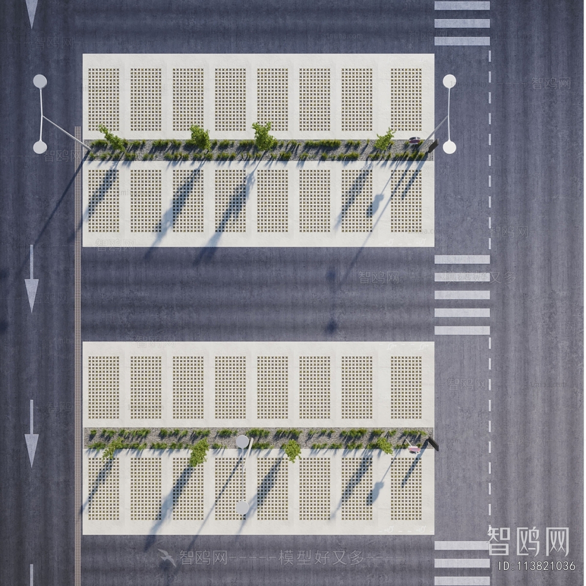 Modern Outdoor Parking Lot