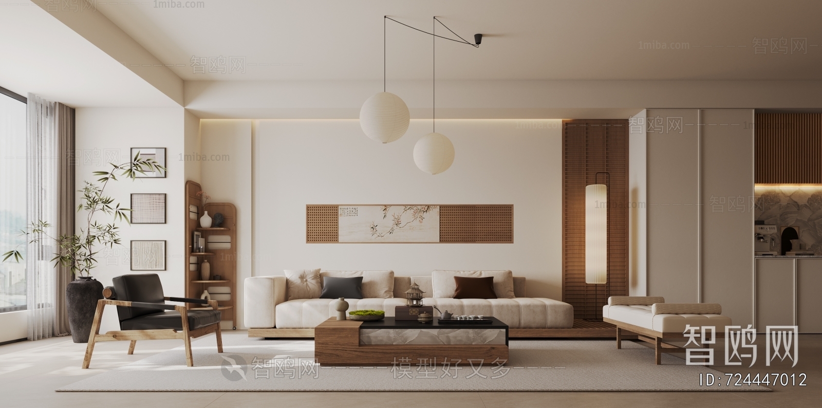 New Chinese Style A Living Room