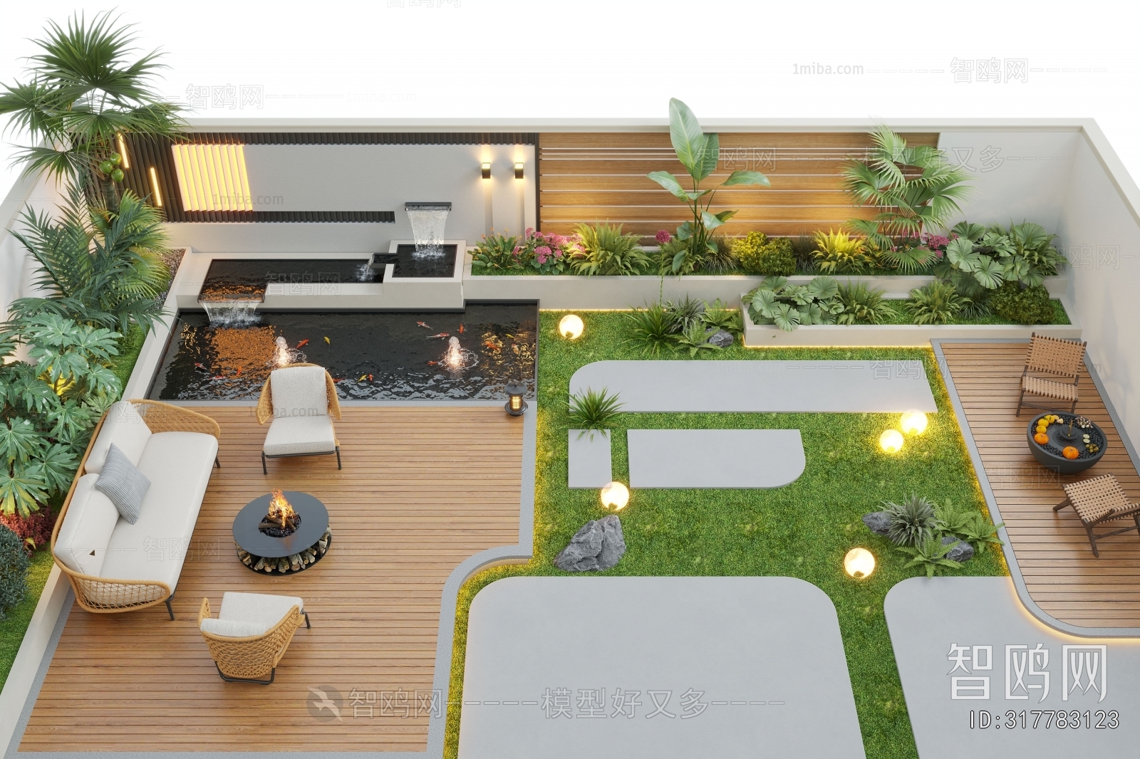 Modern Courtyard/landscape