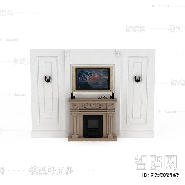 Simple European Style Fireplace