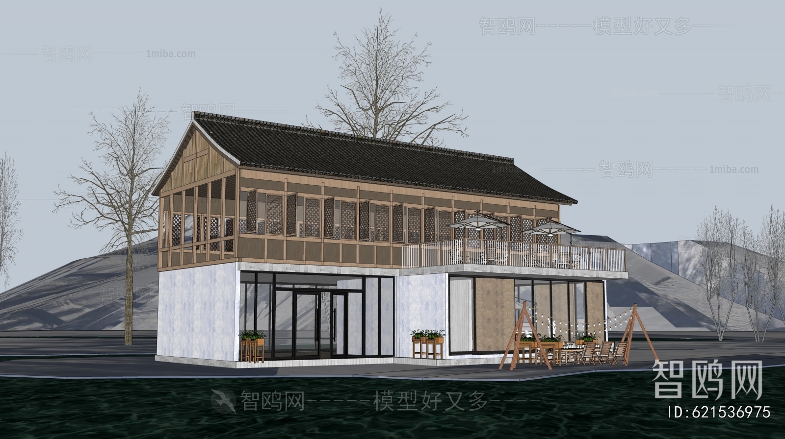 New Chinese Style Appearance Of Commercial Building