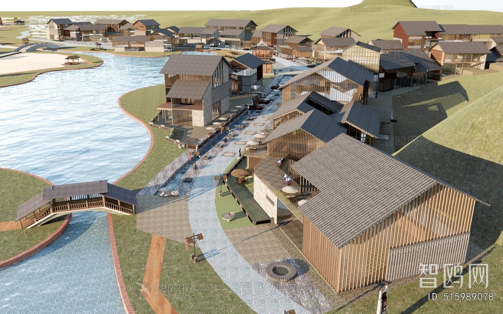 New Chinese Style Architectural Bird's-eye View Planning