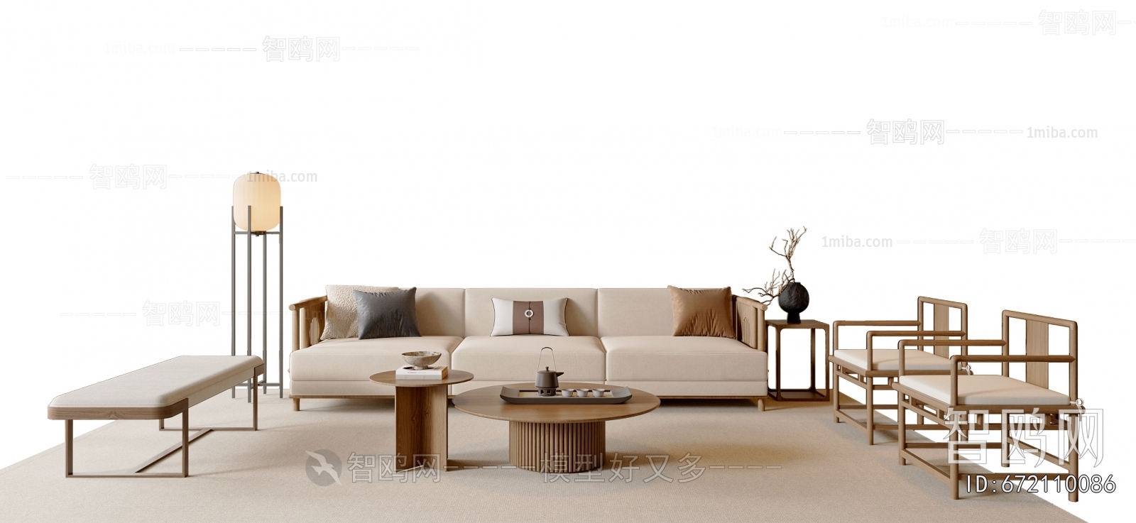 New Chinese Style Sofa Combination