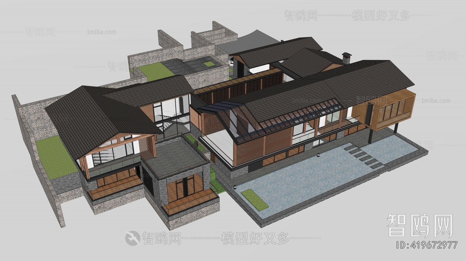 New Chinese Style Appearance Of Commercial Building