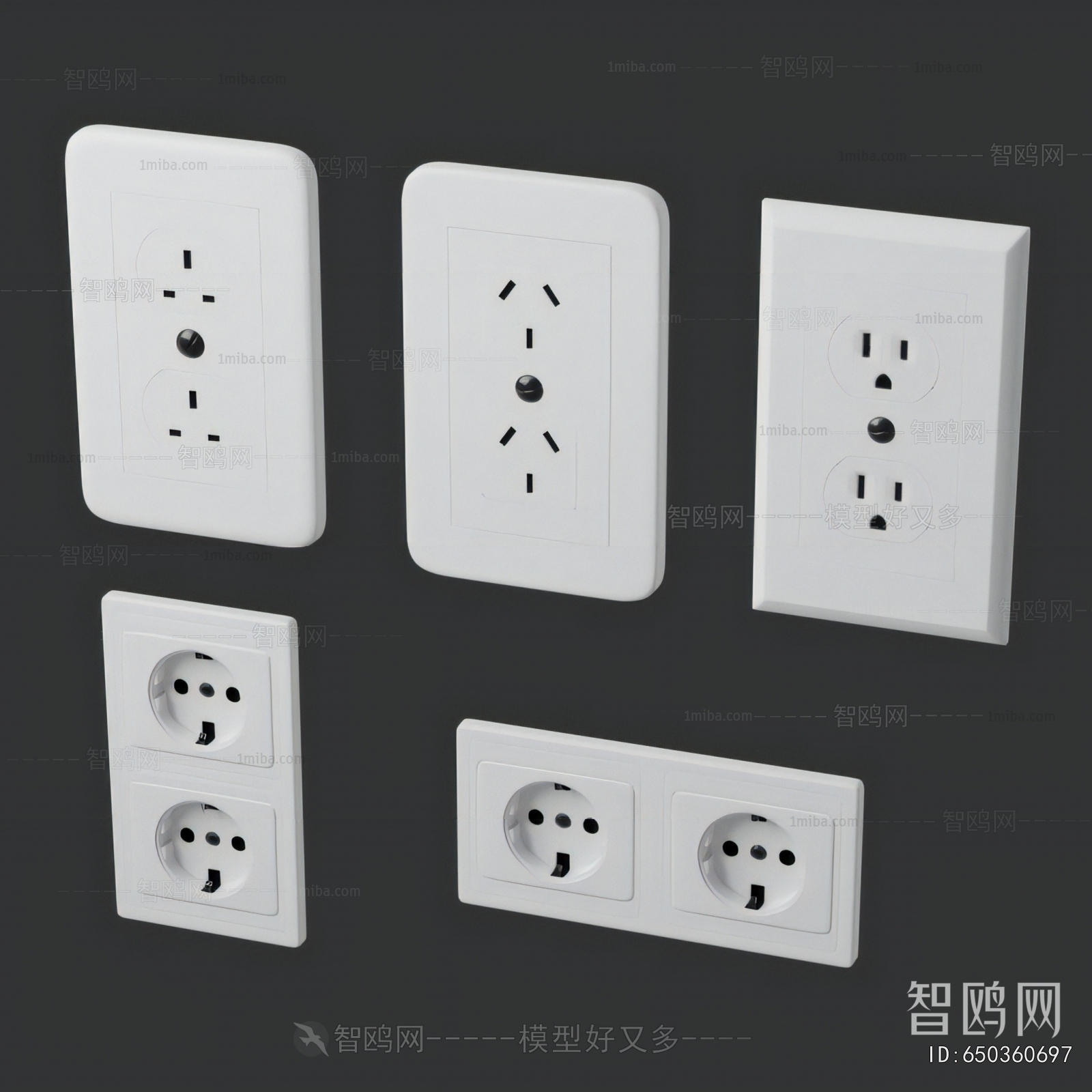 Modern Socket Panel 3D Model Download - Model ID.650360697 | 1miba