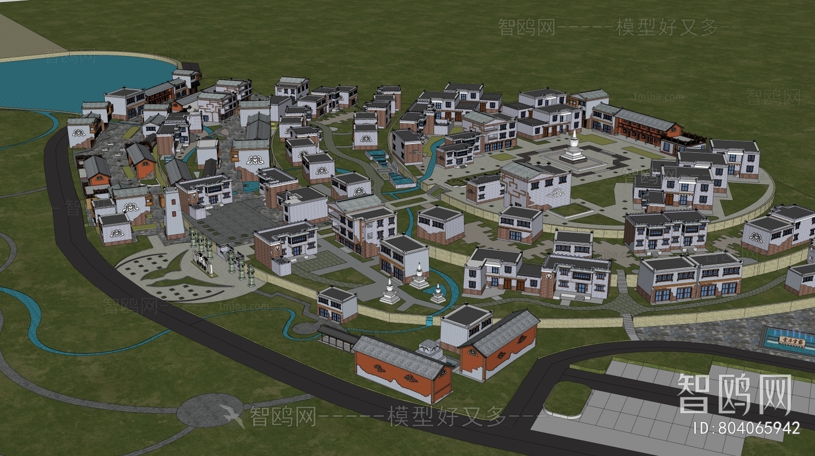 Modern Architectural Bird's-eye View Planning