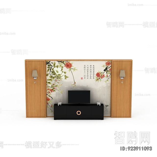 New Chinese Style TV Wall