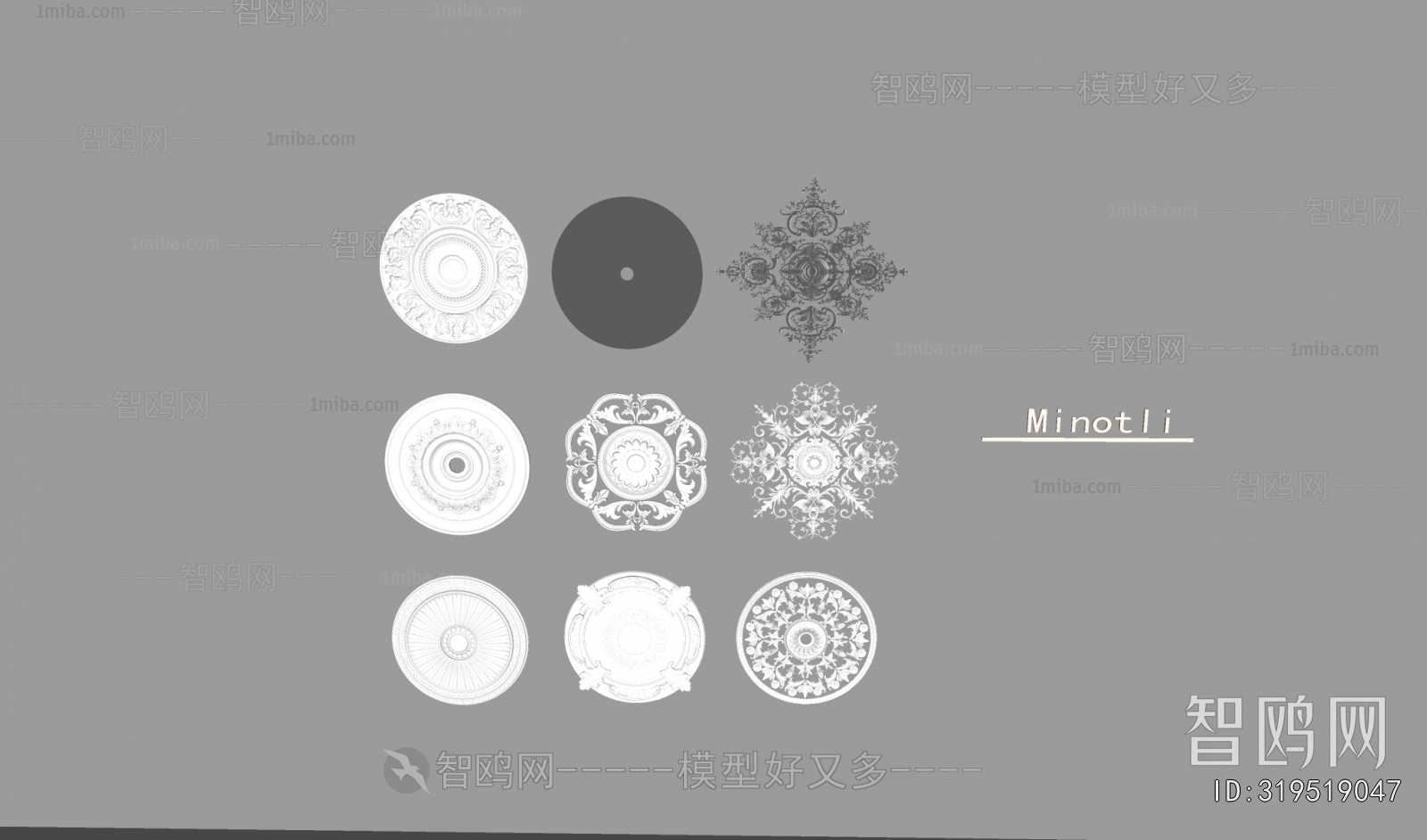 European Style Plaster Carved Top Plate