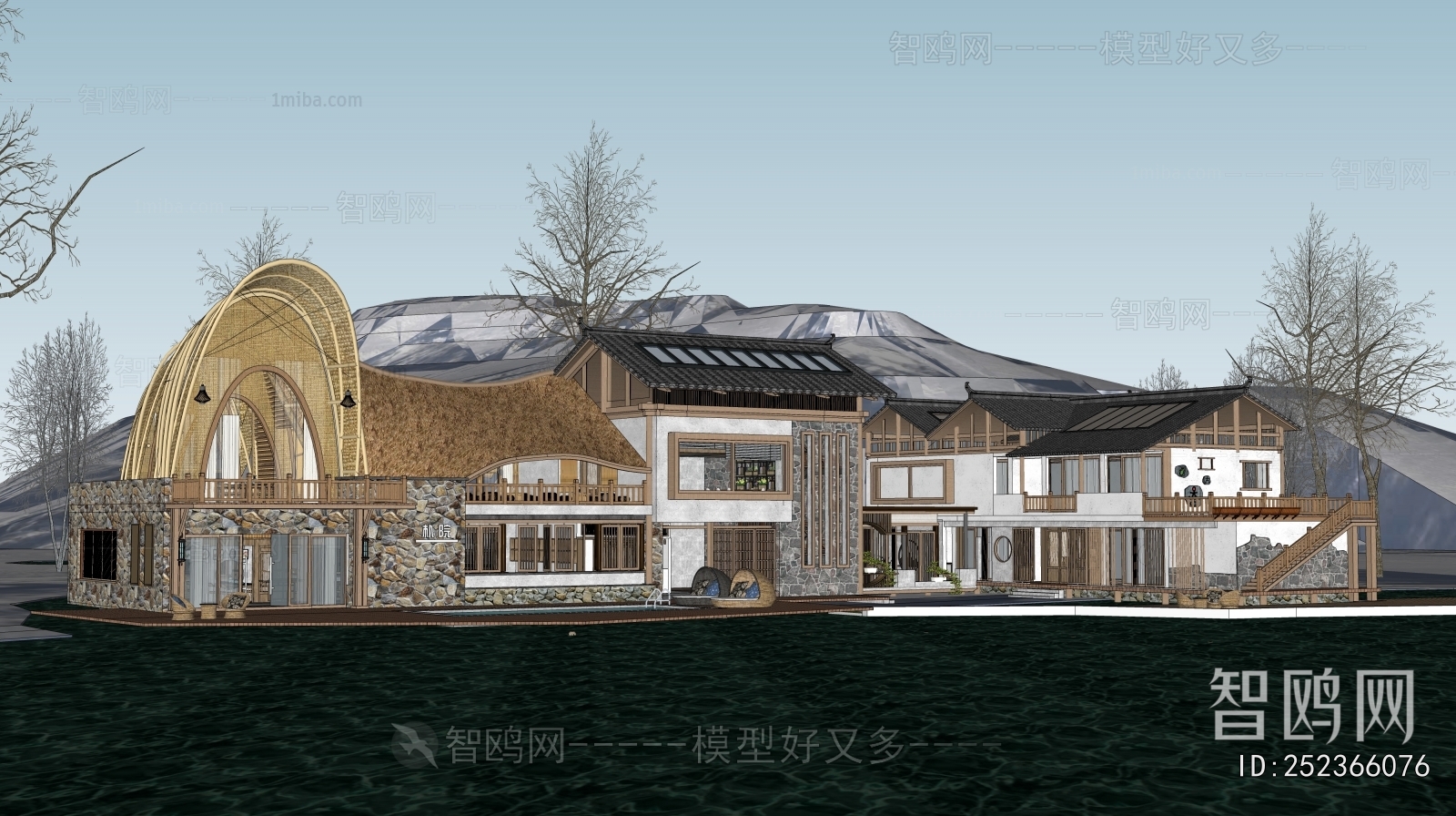 New Chinese Style Appearance Of Commercial Building