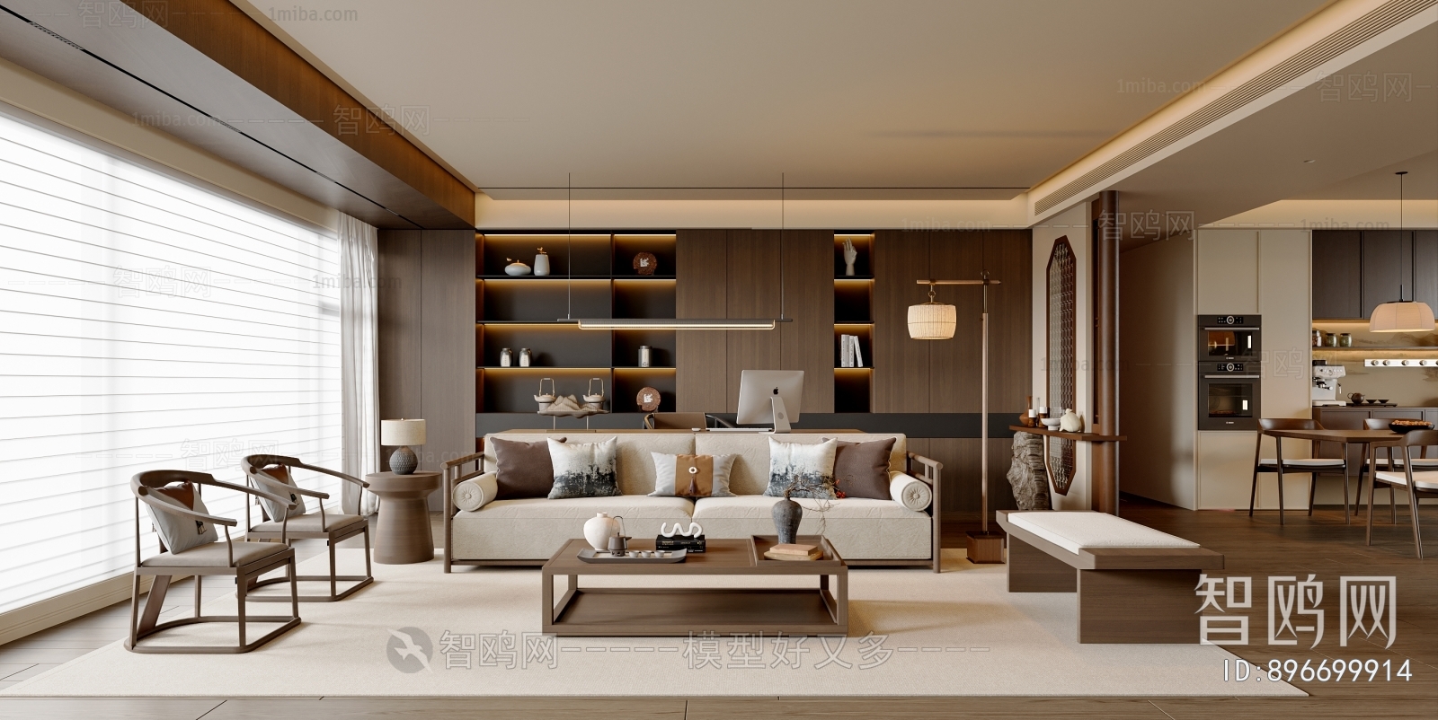 New Chinese Style A Living Room