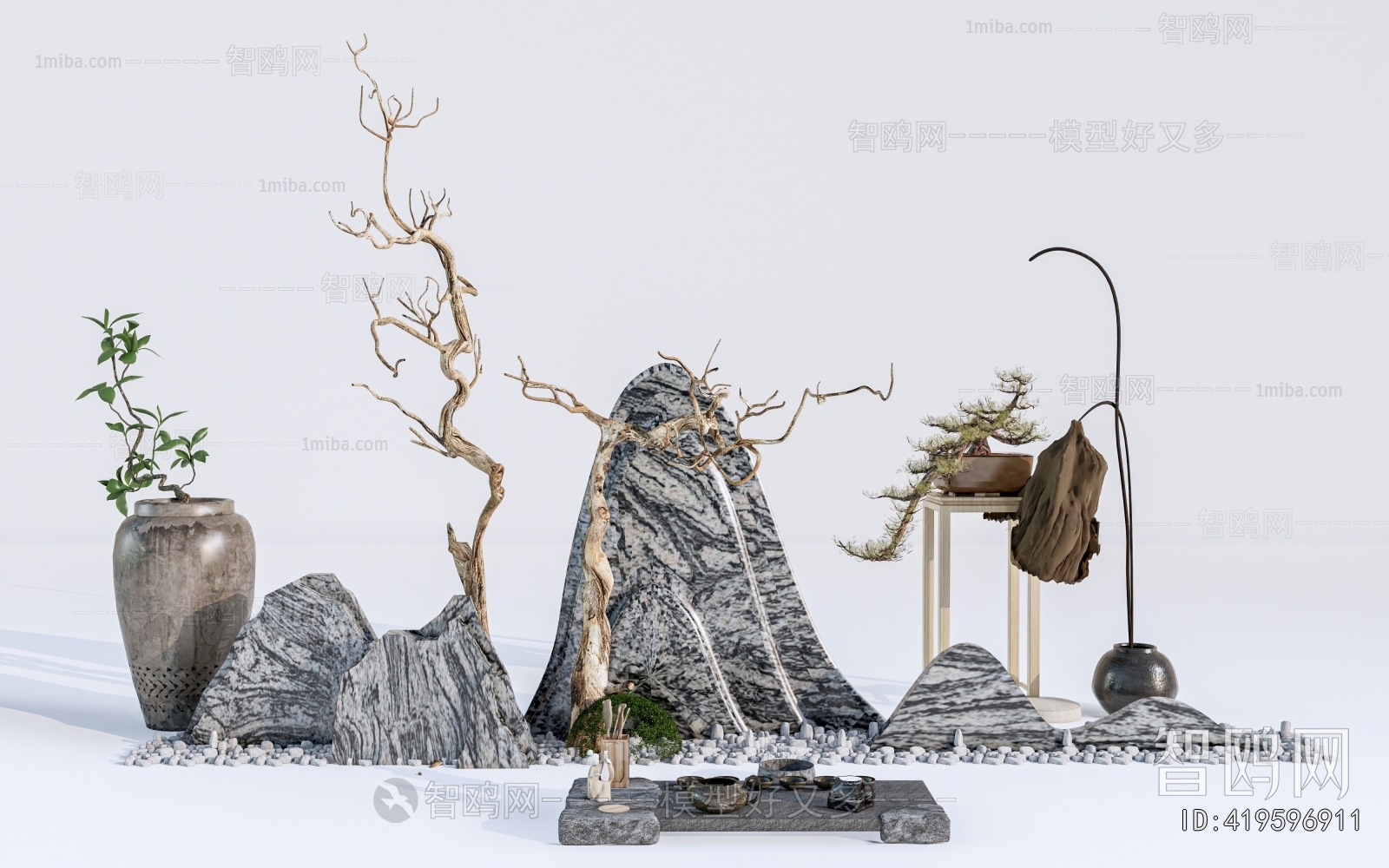 New Chinese Style Rockery Waterscape