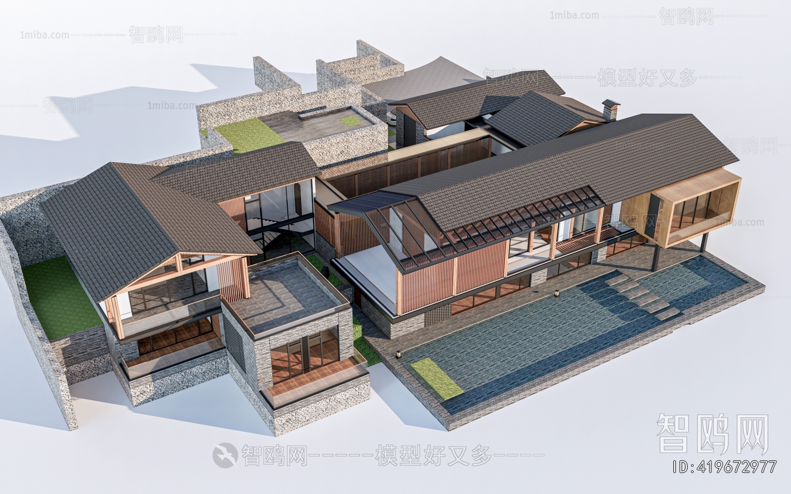 New Chinese Style Appearance Of Commercial Building