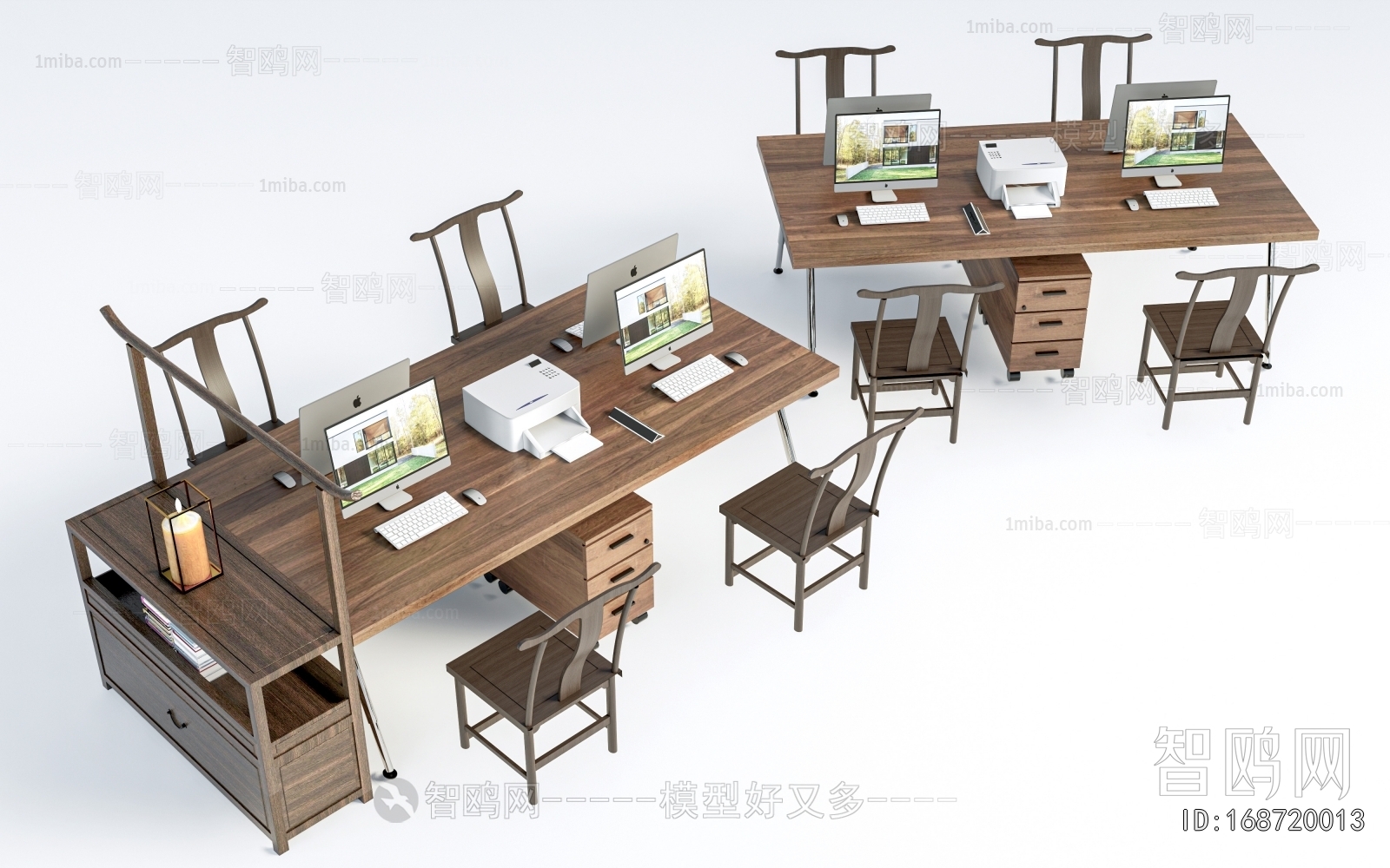 New Chinese Style Office Desk And Chair