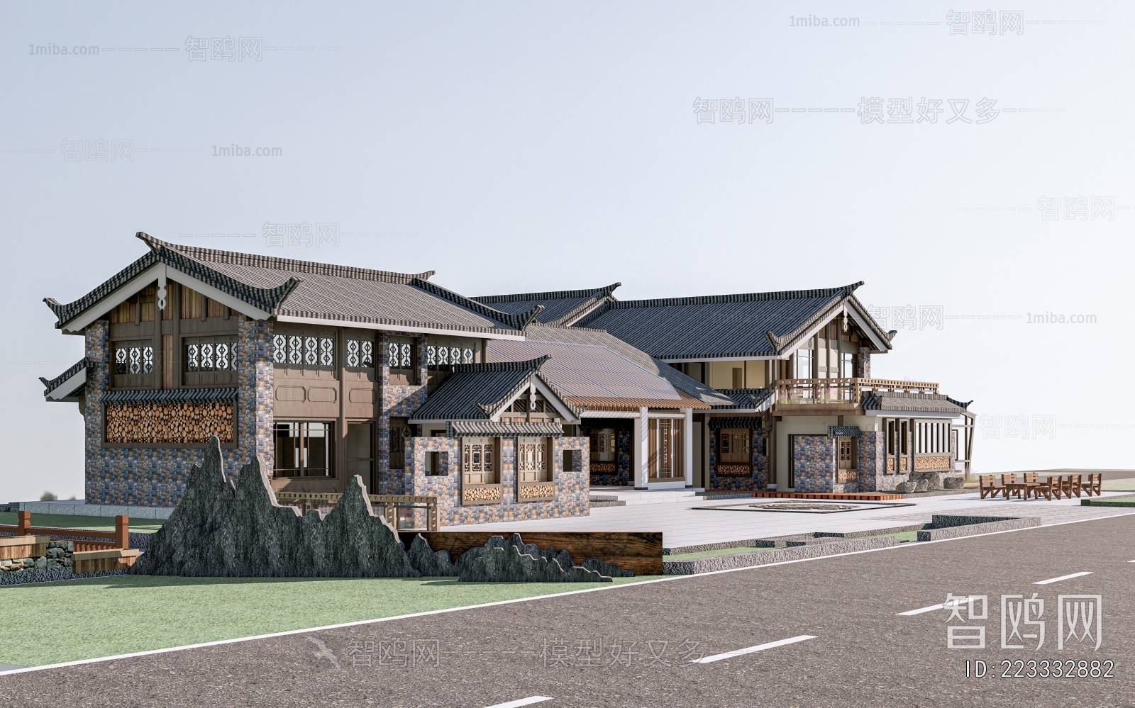 New Chinese Style Appearance Of Commercial Building