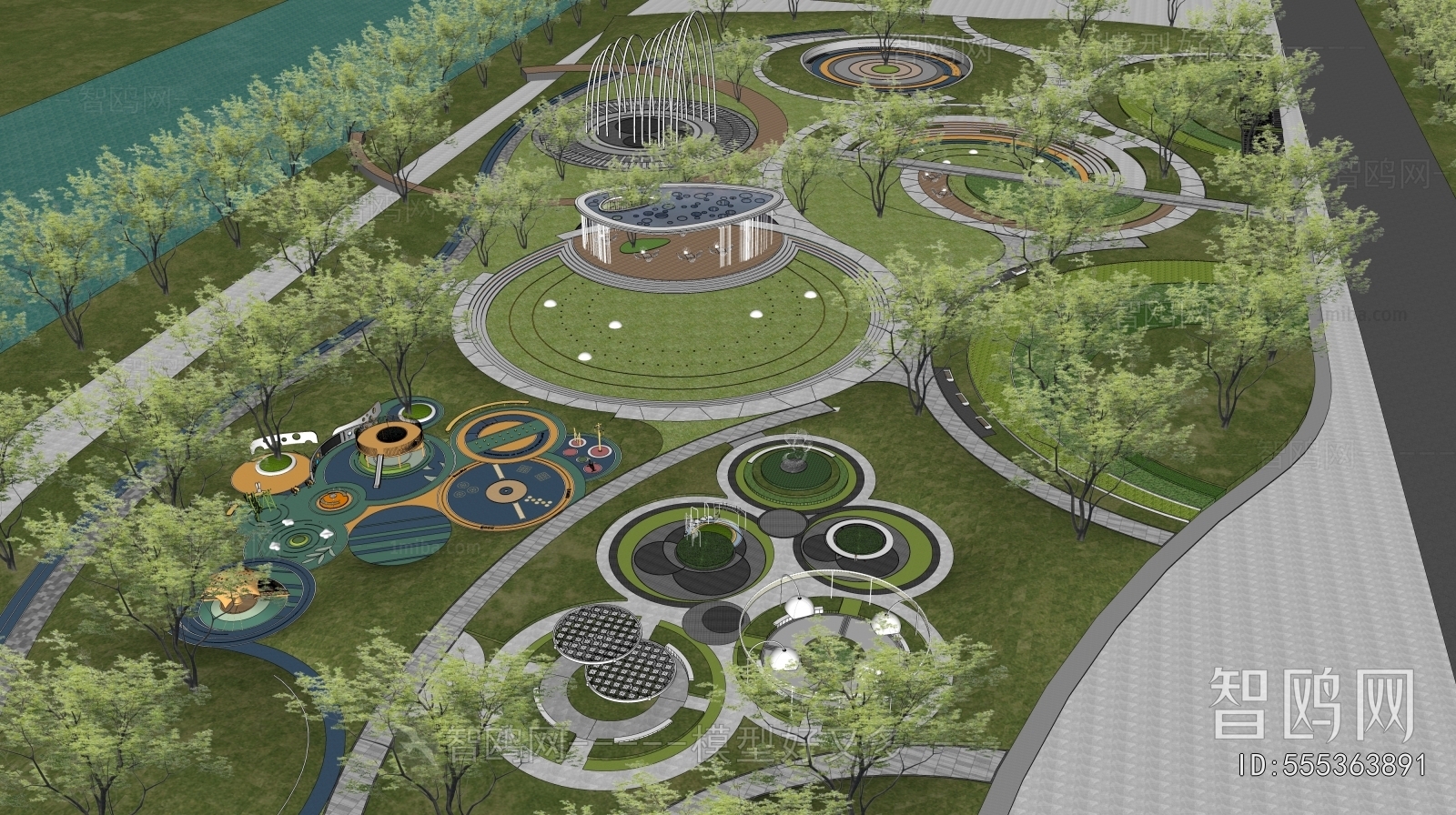 Modern Park Landscape