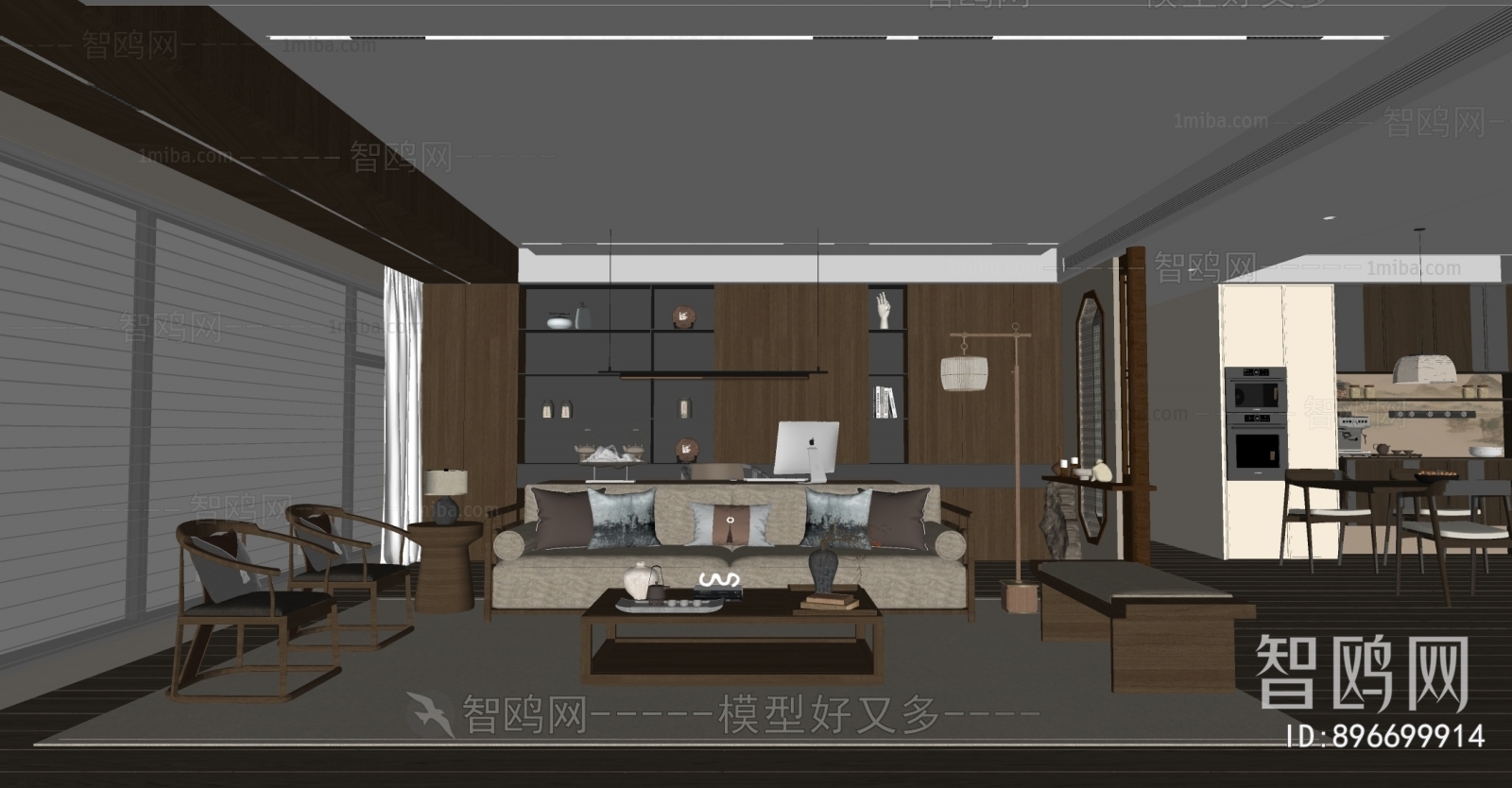 New Chinese Style A Living Room