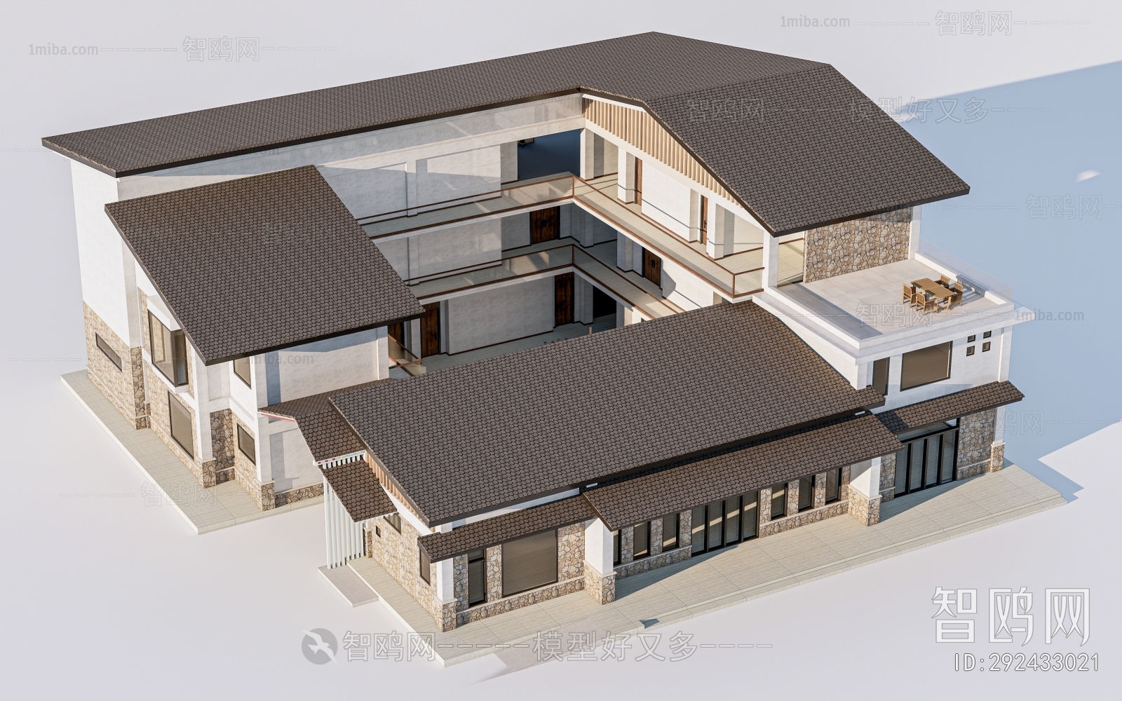 New Chinese Style Appearance Of Commercial Building