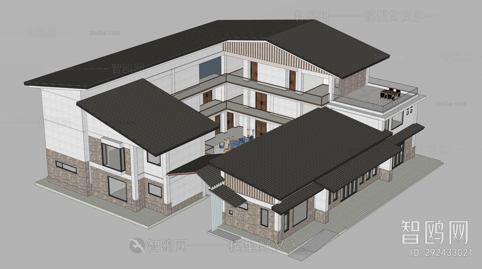 New Chinese Style Appearance Of Commercial Building