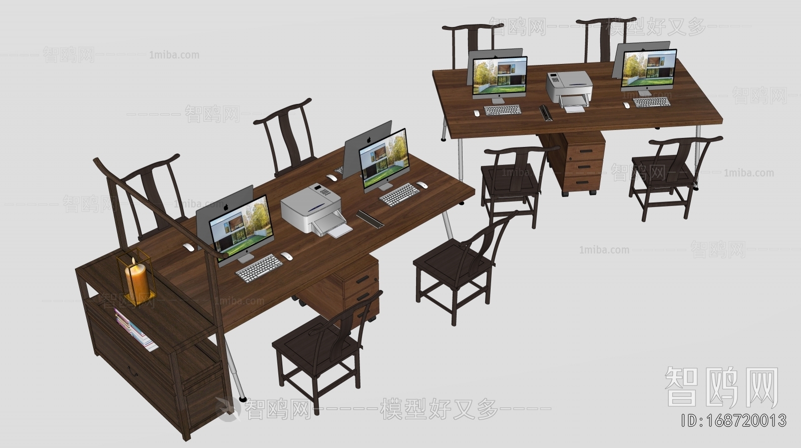 New Chinese Style Office Desk And Chair