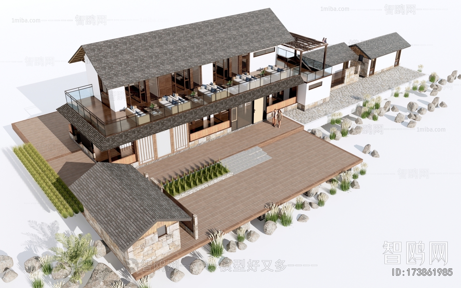 New Chinese Style Appearance Of Commercial Building