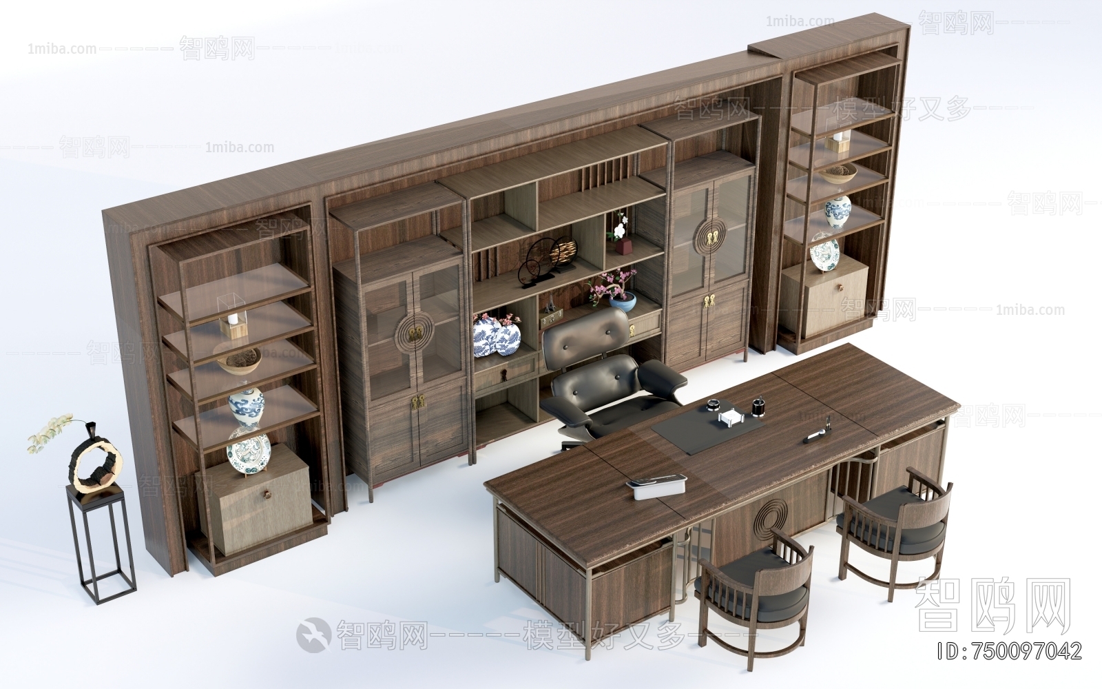 New Chinese Style Office Desk And Chair