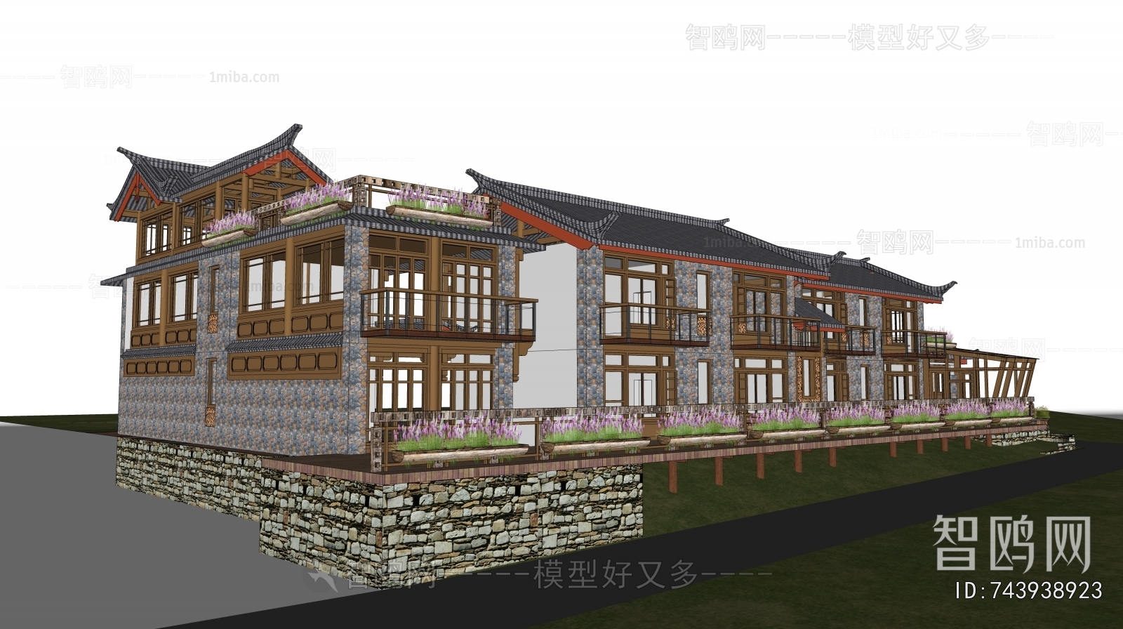 New Chinese Style Appearance Of Commercial Building
