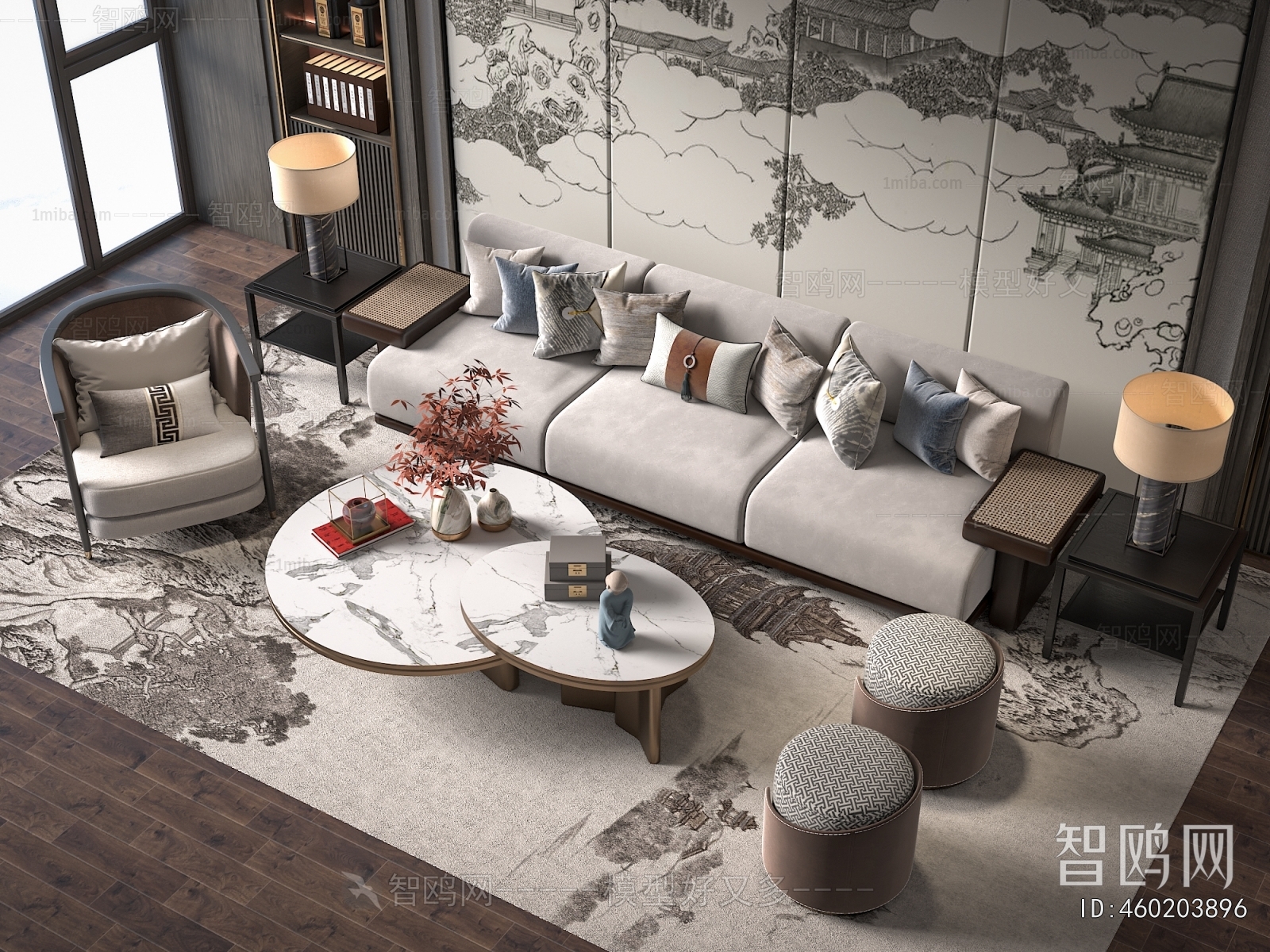 New Chinese Style Sofa Combination