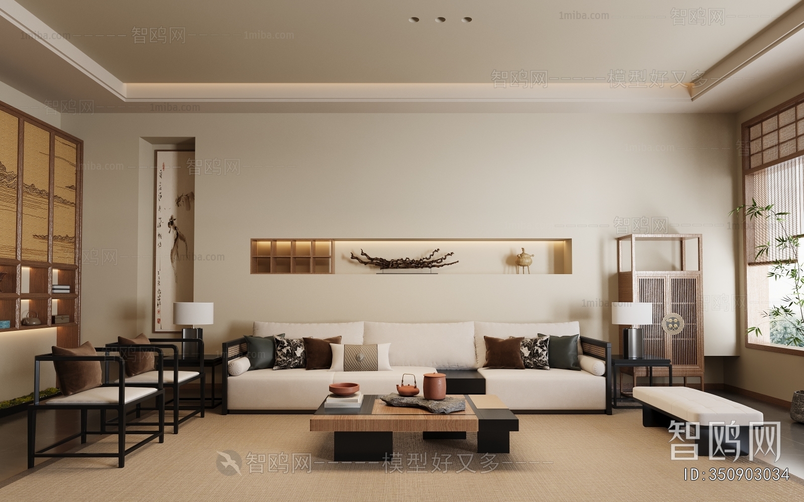 New Chinese Style A Living Room