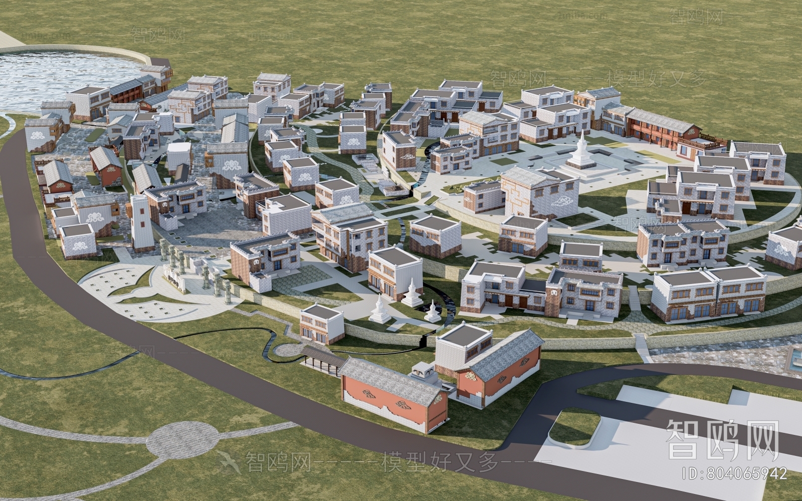 Modern Architectural Bird's-eye View Planning