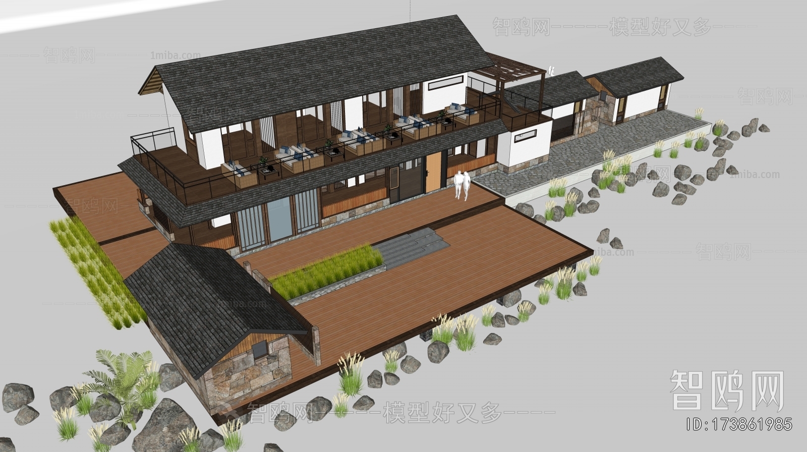 New Chinese Style Appearance Of Commercial Building