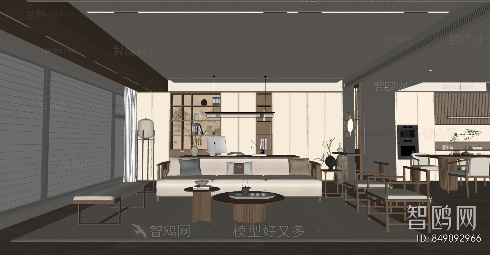 New Chinese Style A Living Room