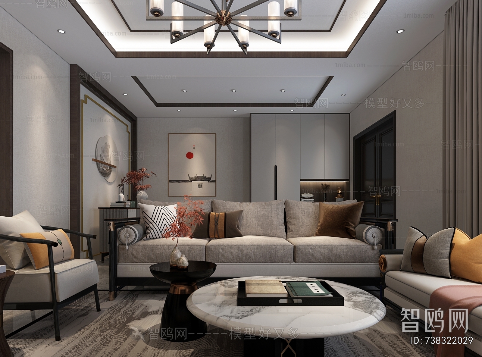 New Chinese Style A Living Room