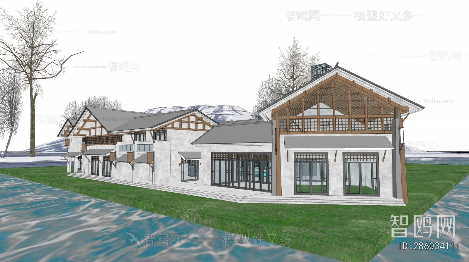 New Chinese Style Appearance Of Commercial Building