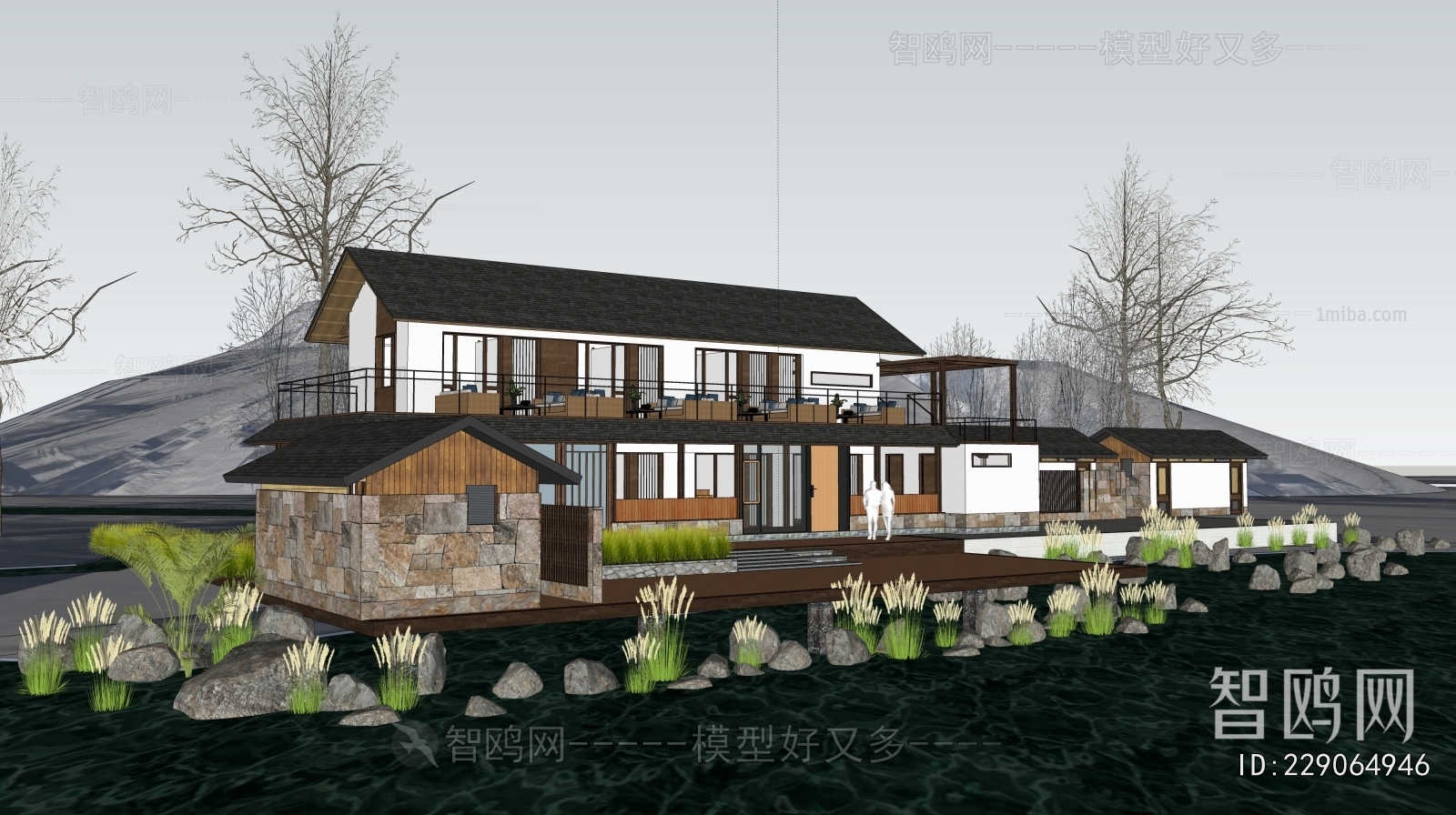 New Chinese Style Appearance Of Commercial Building