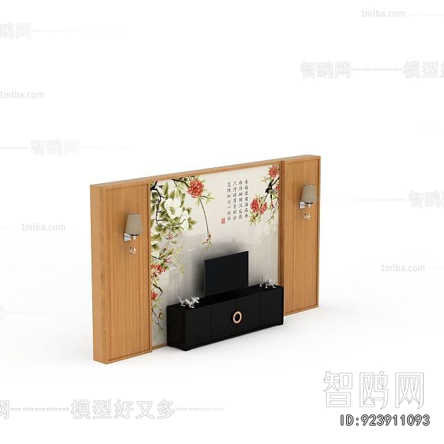 New Chinese Style TV Wall