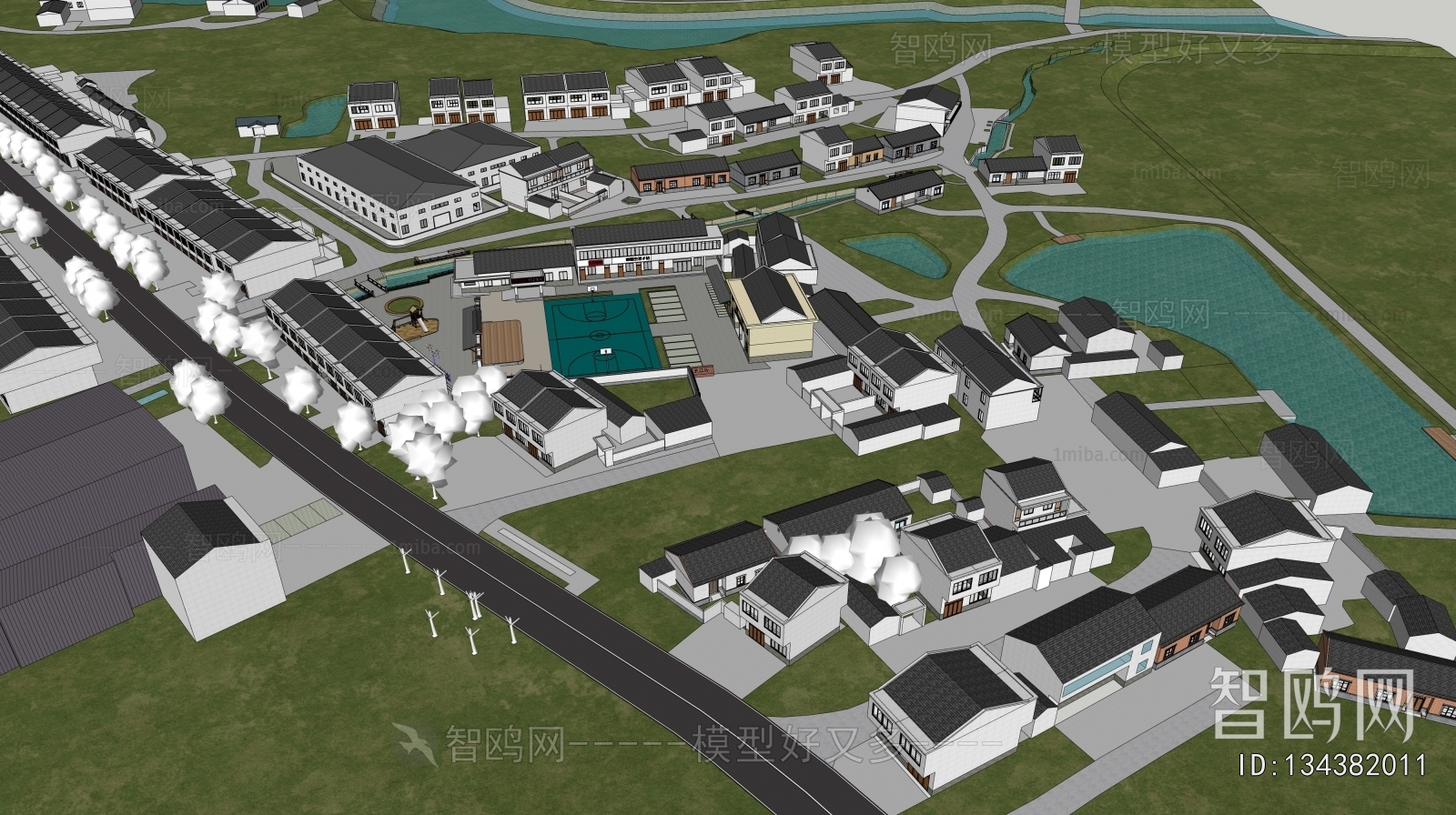 Modern Architectural Bird's-eye View Planning