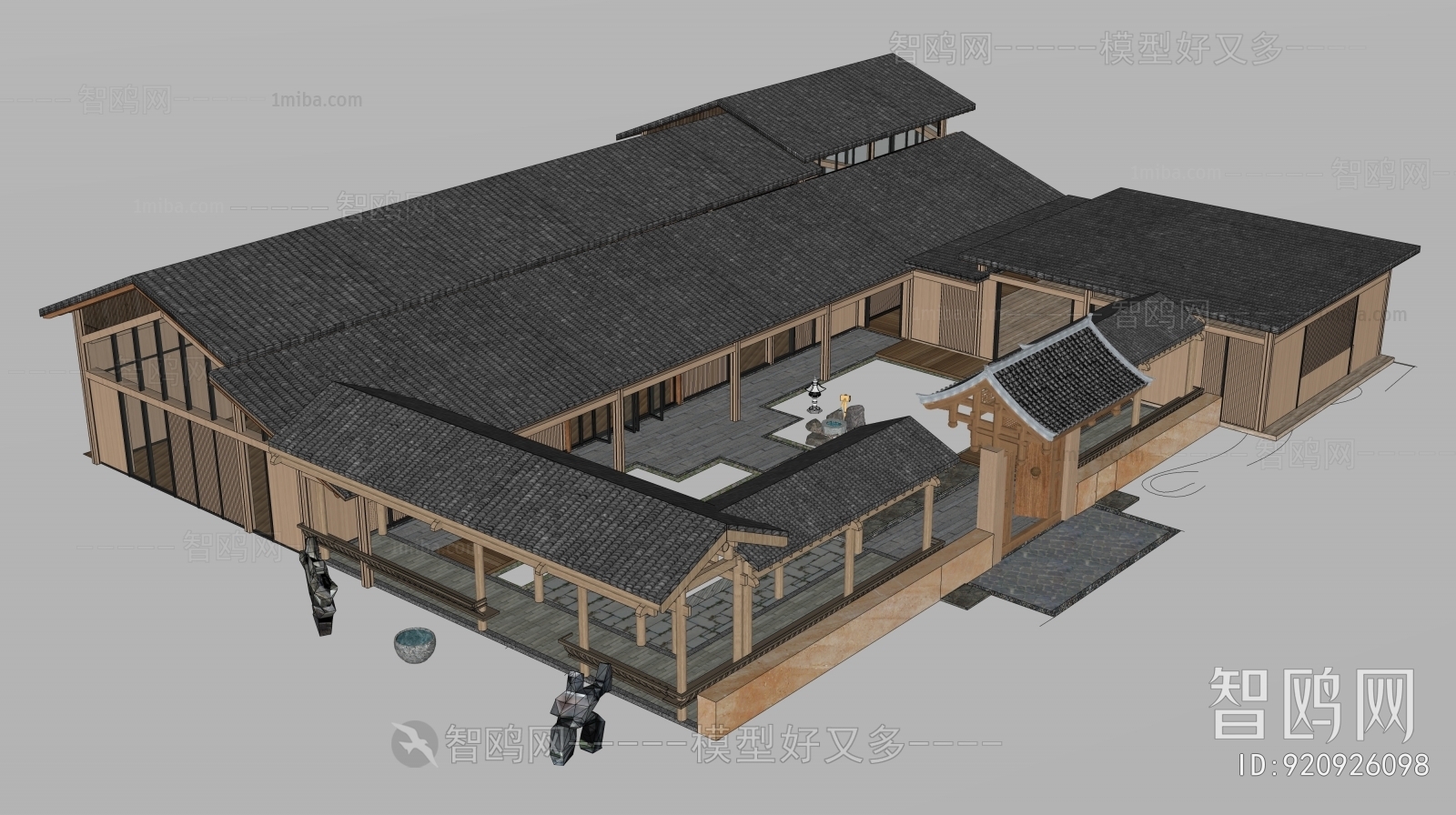 New Chinese Style Appearance Of Commercial Building