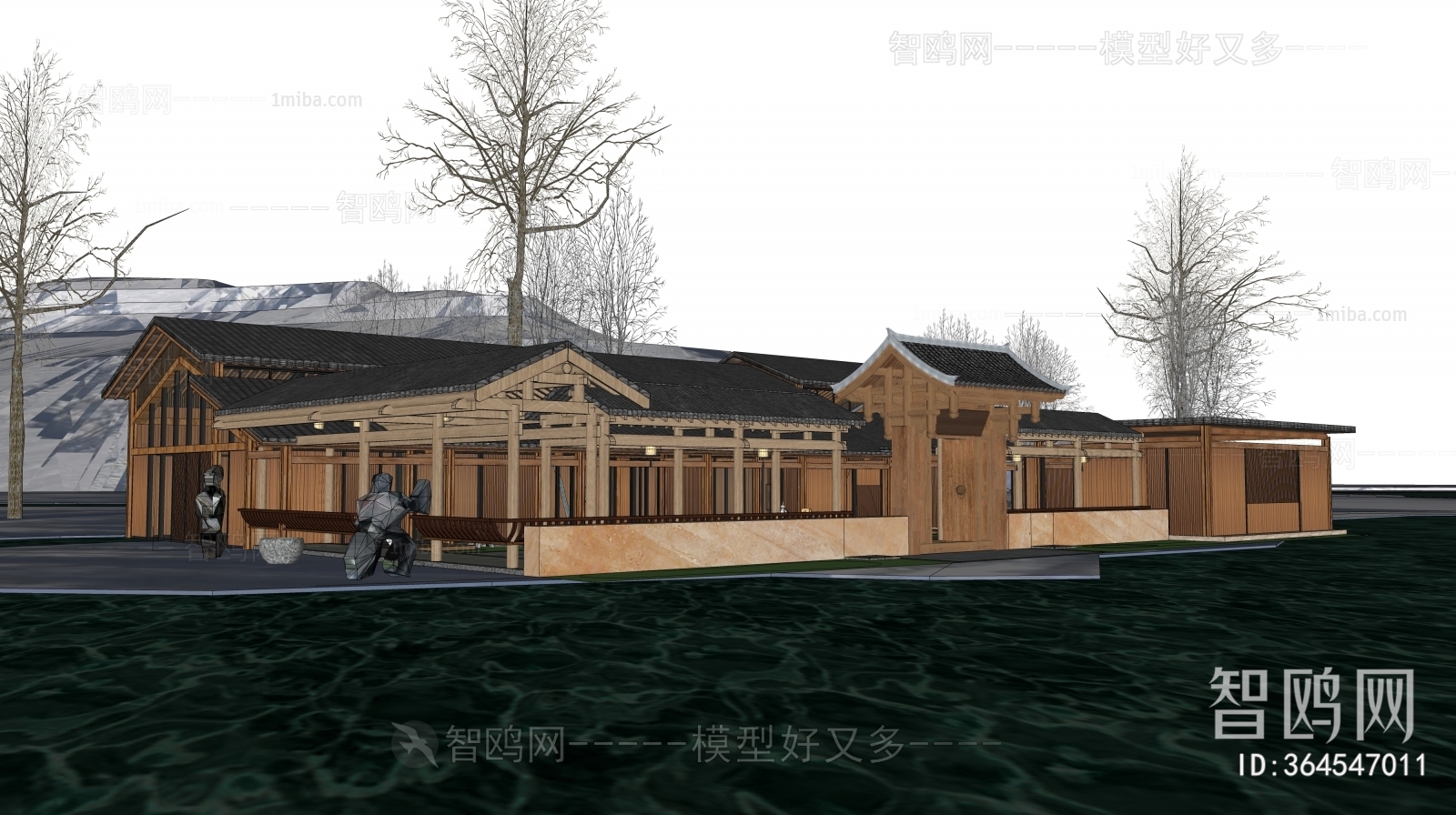 New Chinese Style Appearance Of Commercial Building