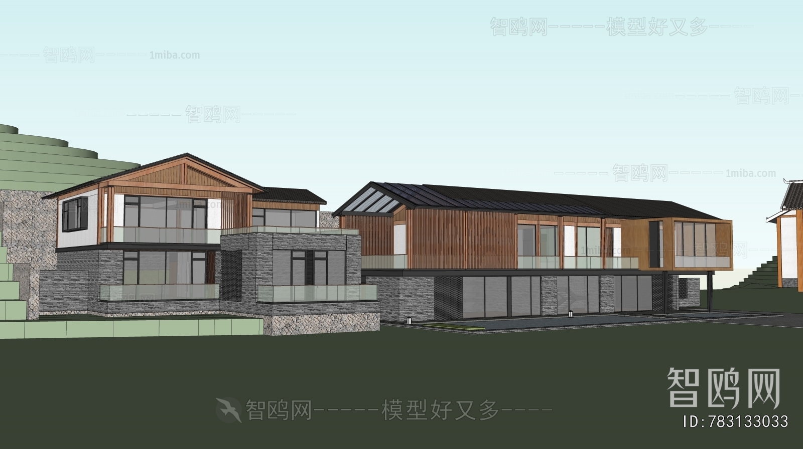 New Chinese Style Appearance Of Commercial Building