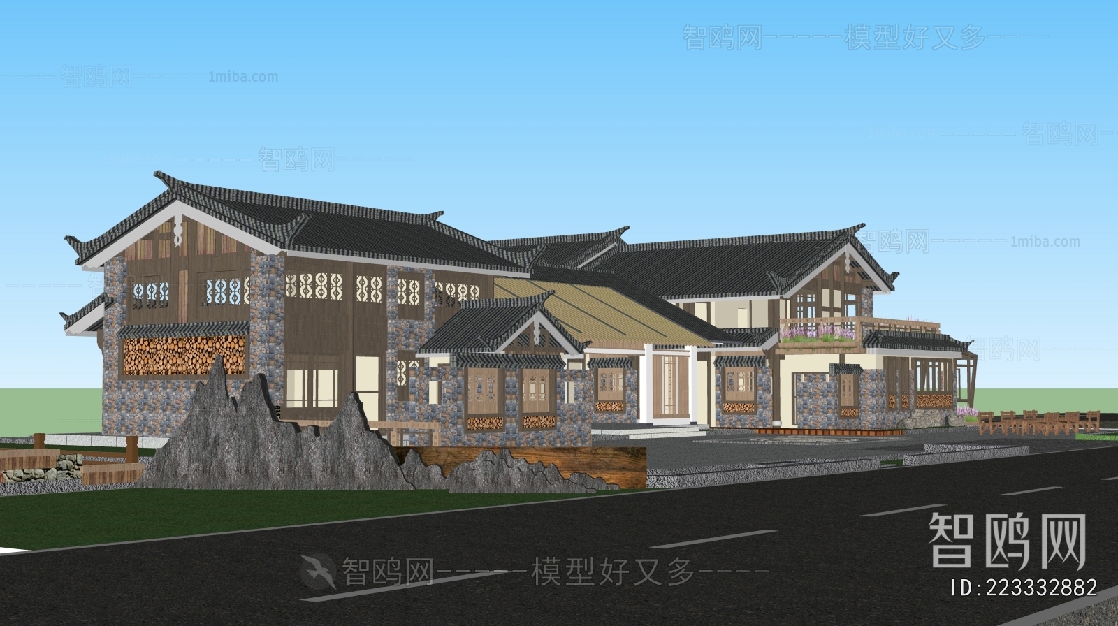 New Chinese Style Appearance Of Commercial Building