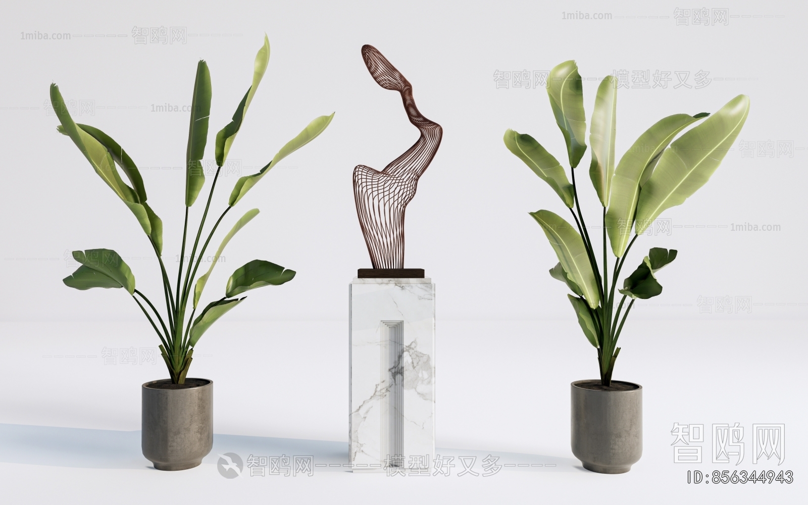 Modern Ground Green Plant Potted Plants
