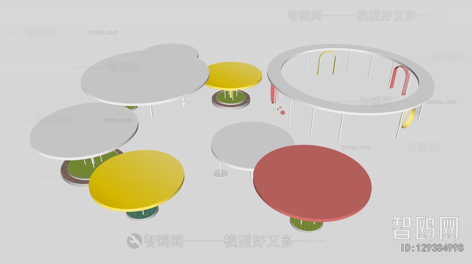 现代户外景观柱子组合