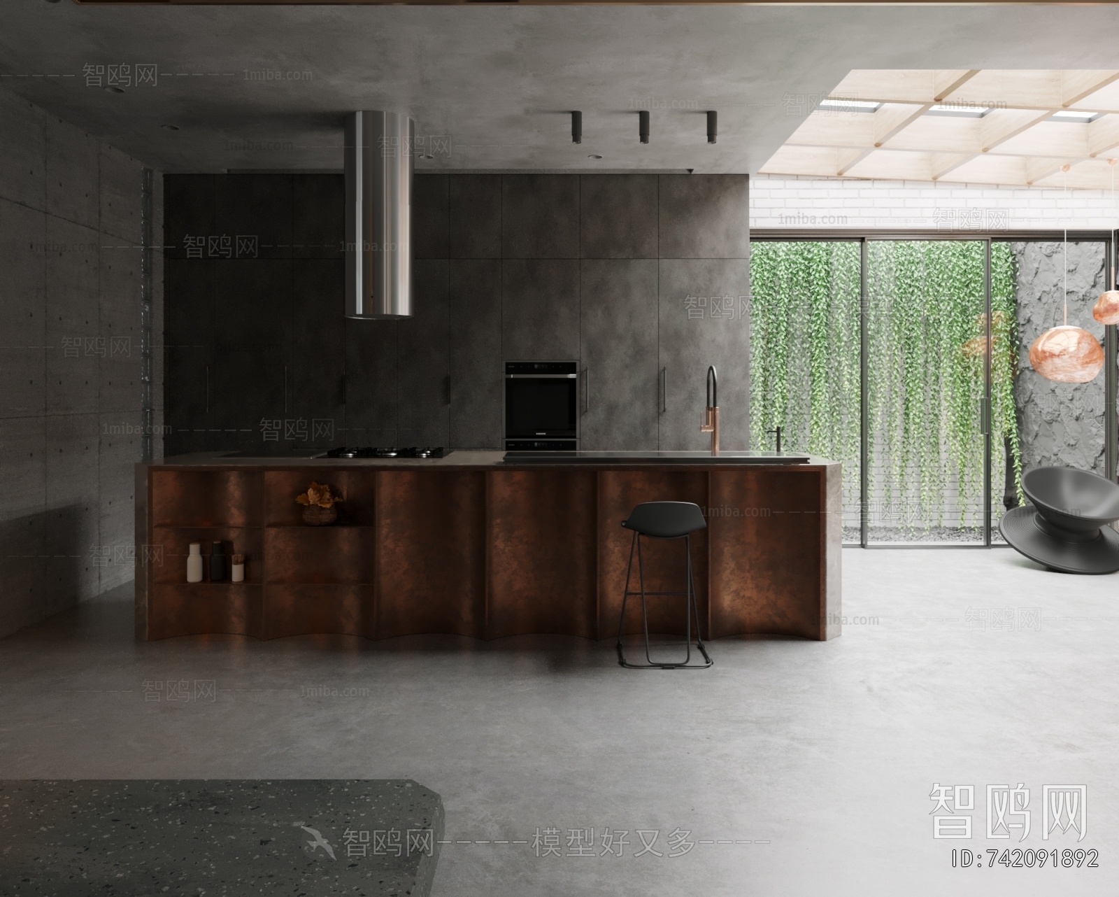 Wabi-sabi Style Open Kitchen