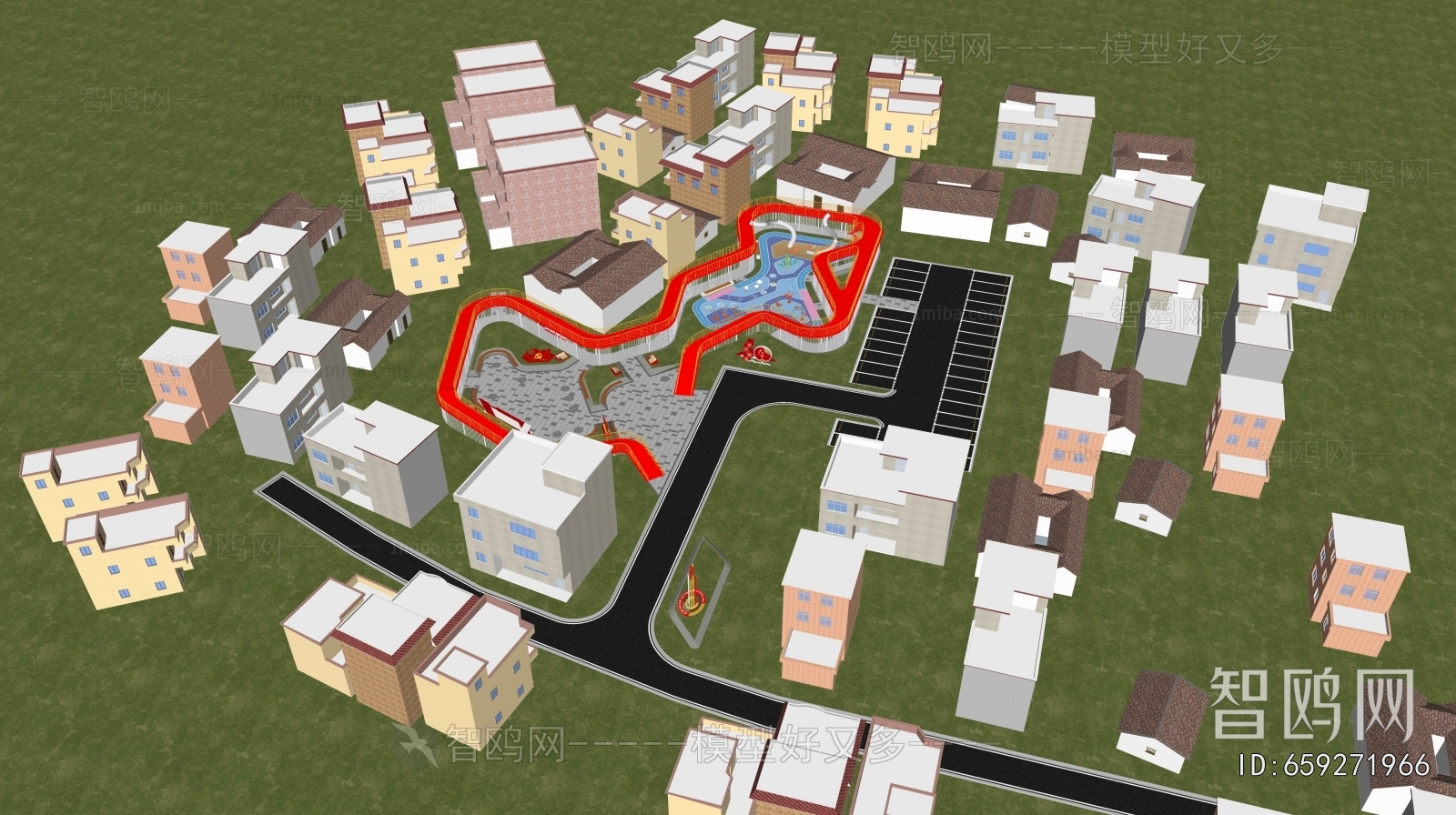 Modern Architectural Bird's-eye View Planning
