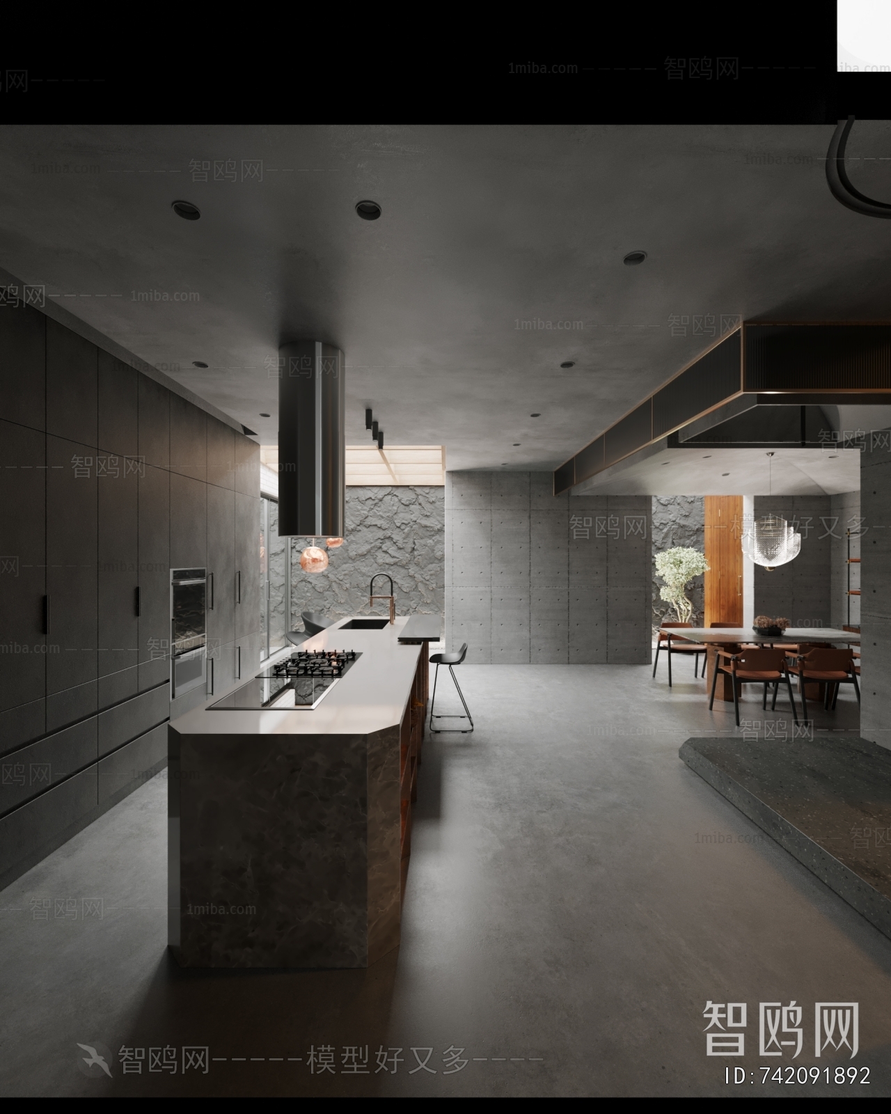 Wabi-sabi Style Open Kitchen
