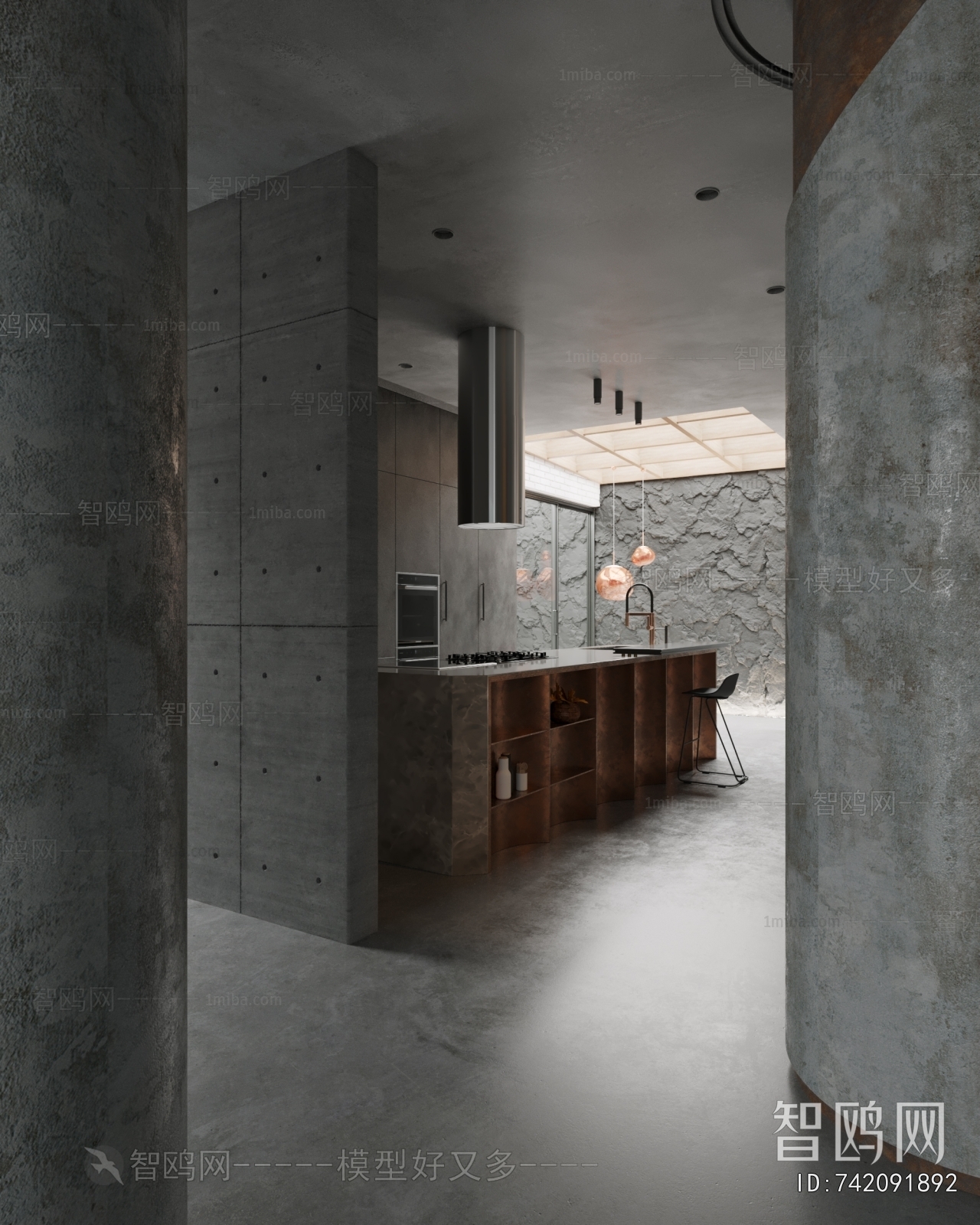 Wabi-sabi Style Open Kitchen