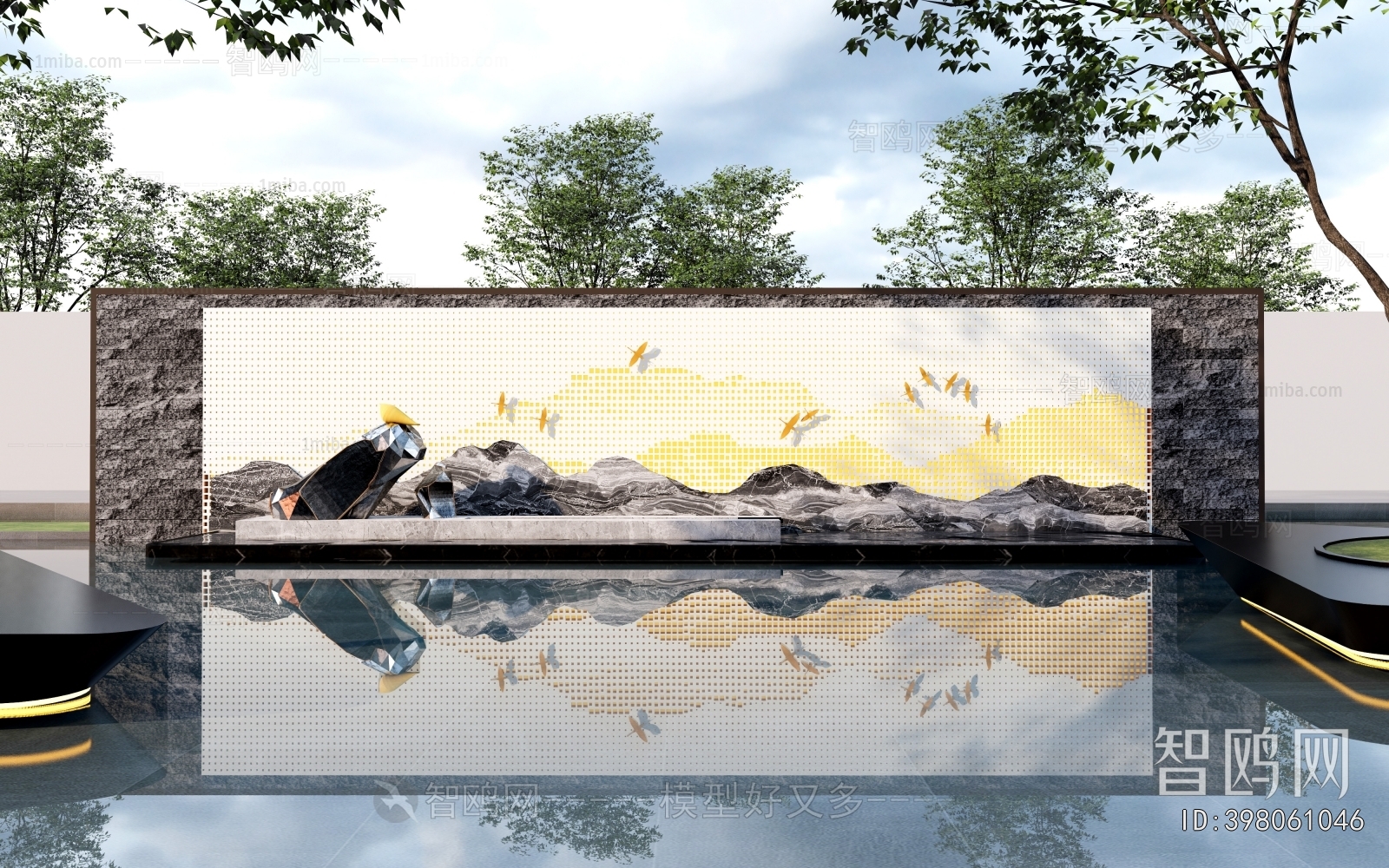 New Chinese Style Landscape Wall