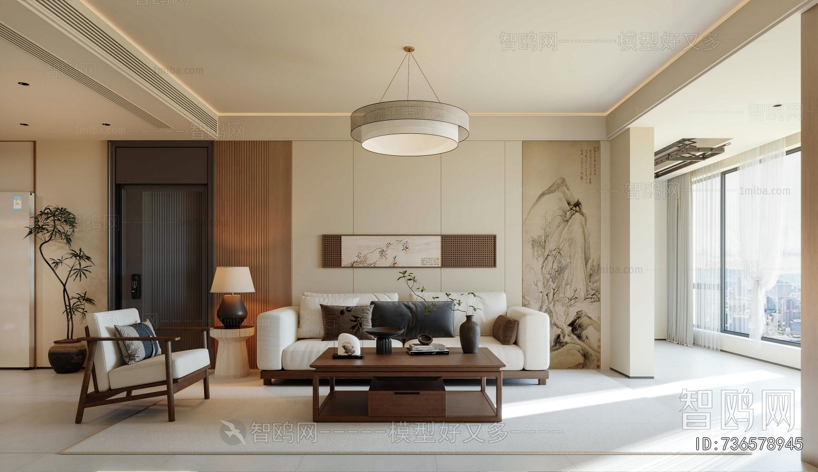 New Chinese Style A Living Room