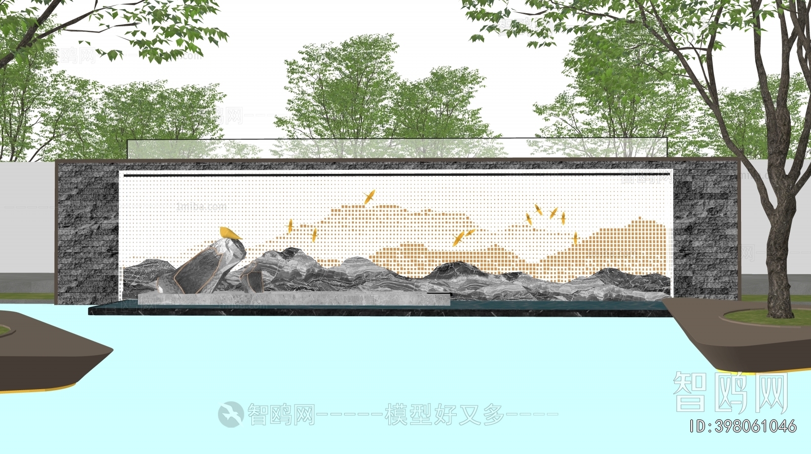 New Chinese Style Landscape Wall